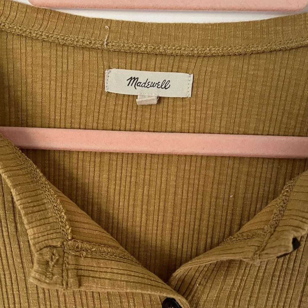 Madewell Mustard Button-Down Shirt - Picture 7 of 9